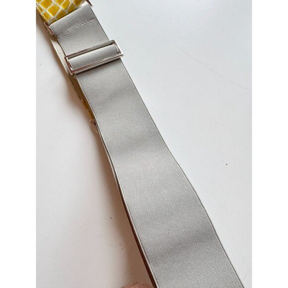 SUZI ROHER Yellow Patent Croc Embossed Leather Elastic Stretch Belt, Size S+ - Picture 5 of 10